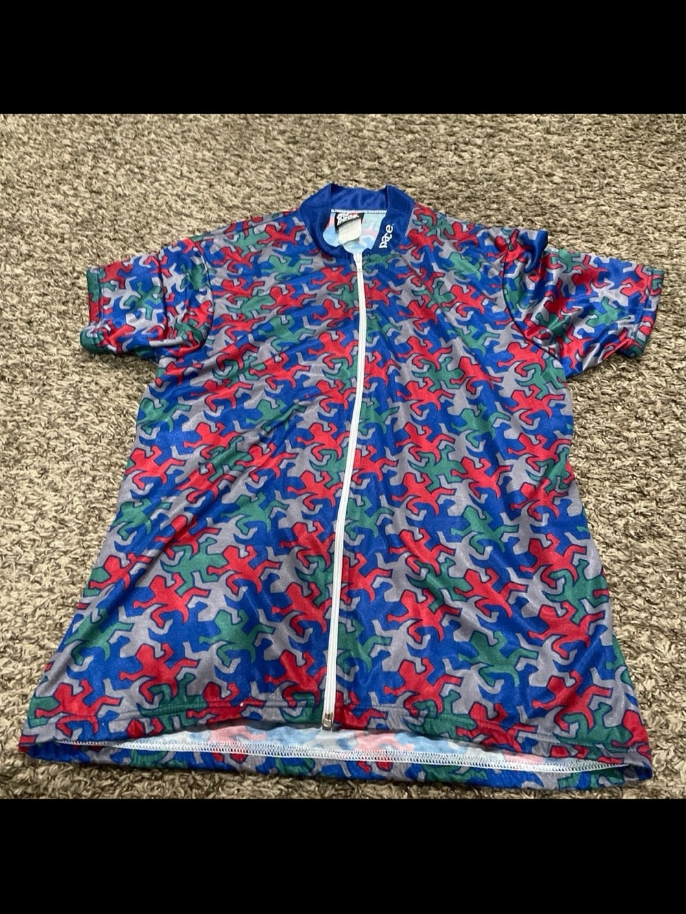 Pace  sportswear vintage Keith haring full zip cycling, shirt, men’s medium